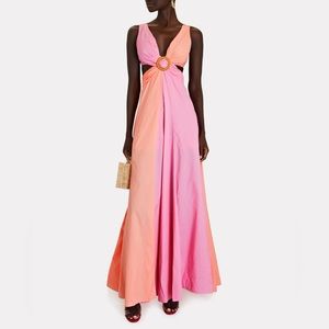 STAUD Passage Colorblock Cut-Out Maxi Dress